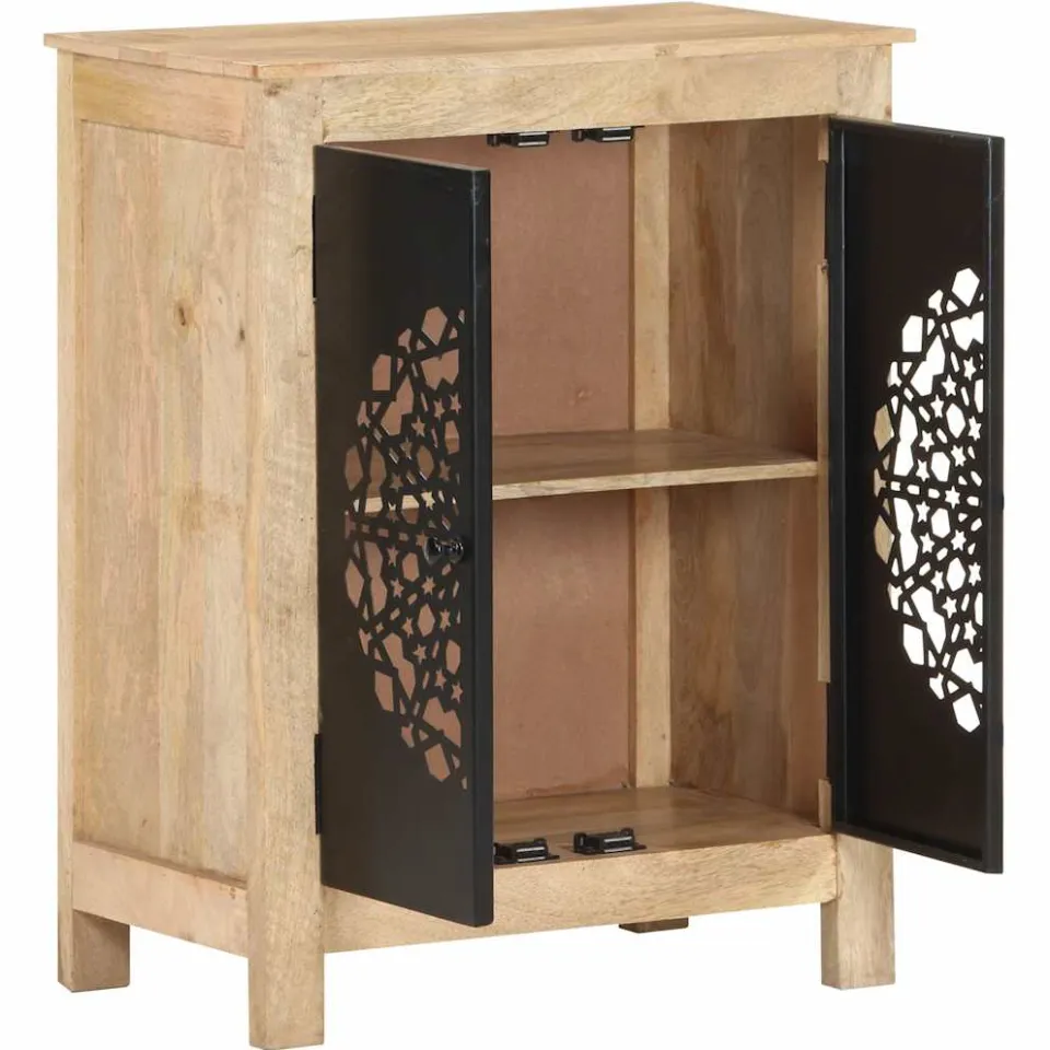 vidaXL Dressoir 60x35x75 cm massief mangohout bruin, foto 3