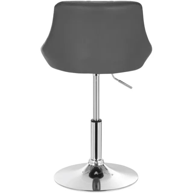 Klarven Barkruk Grijs - Barkrukken - Draaibare Barkruk - Barkrukken met Rugleuning - Bar Stool - Hoogte Verstelbaar, 360 Graden Draaibaar - Ergonomische Rugleuning, Dik Gevuld Kunstlederen Zitkussen - Draagvermogen 100 kg - B49xd40xh28cm