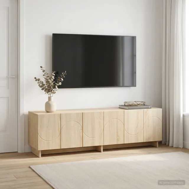 vidaXL tv-meubel 140 x 34,5 x 40 cm Sonoma Eiken Bewerkt hout Bruin