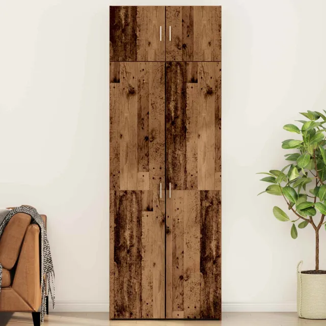 vidaXL Opbergkast 2 st Oudhout 80 x 42,5 x 225 cm Bruin