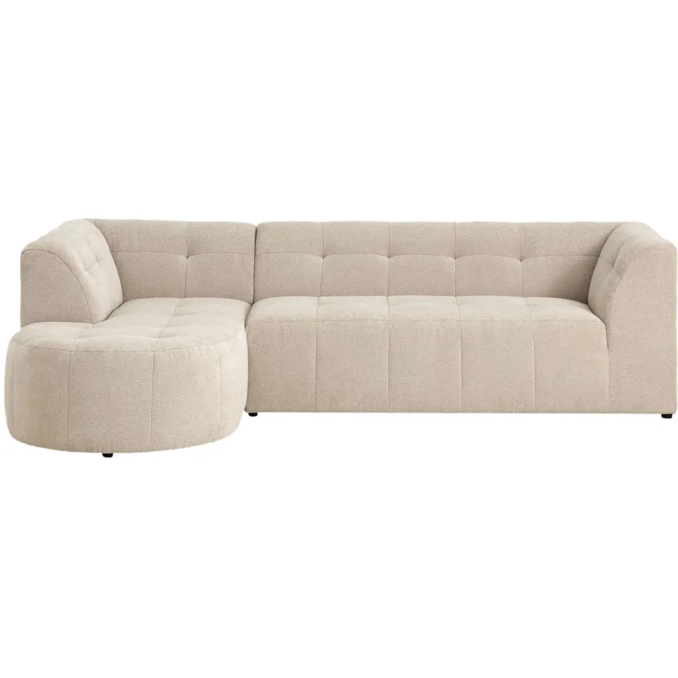 NOUS Living hoekbank Aura met ronde hoek - beige