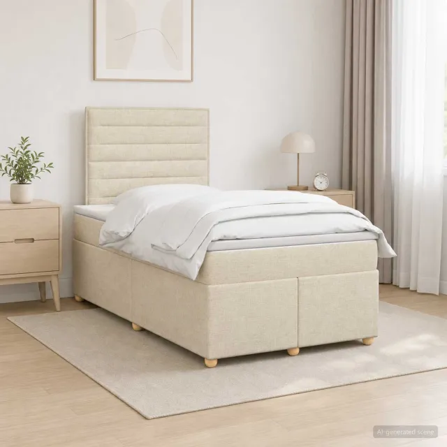 vidaXL Boxspringbed met matras Donkerbruin 120 x 200 cm Stof