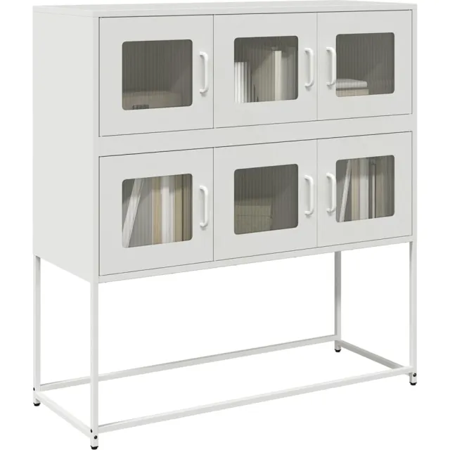vidaXL Dressoir 100,5x39x107 cm koudgewalst staal wit
