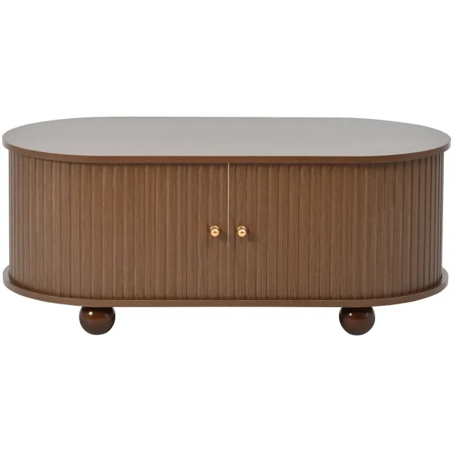 Lamor Walnoot Salontafel - Salontafels - Lage tafel - Tafels - Opbergruimte - Woonkamer - 100 × 50 × 40 cm - Bijzettafel Bruin Walnoot