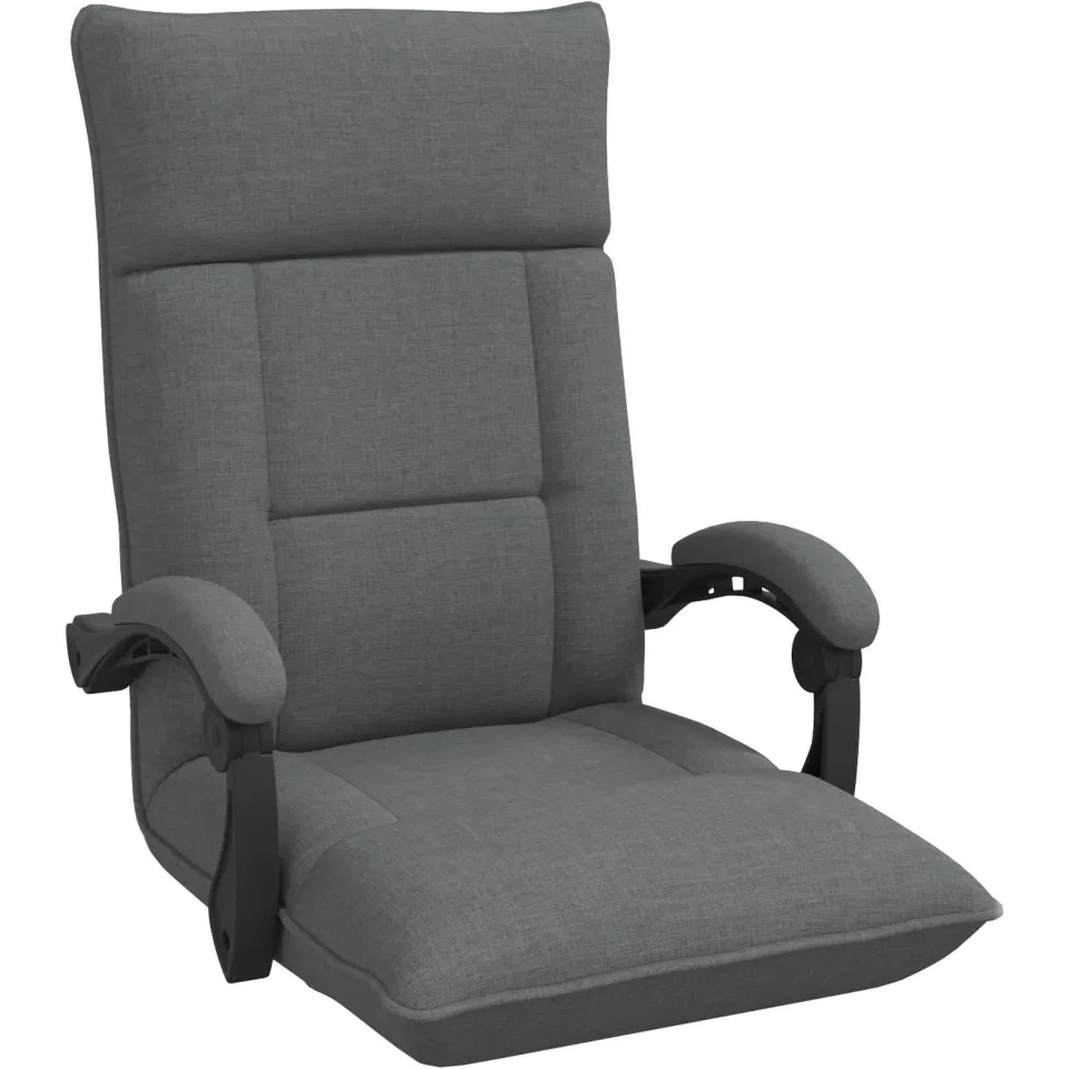vidaXL Verstelbare vlo stoelen Donkergrijs Stof, foto 4