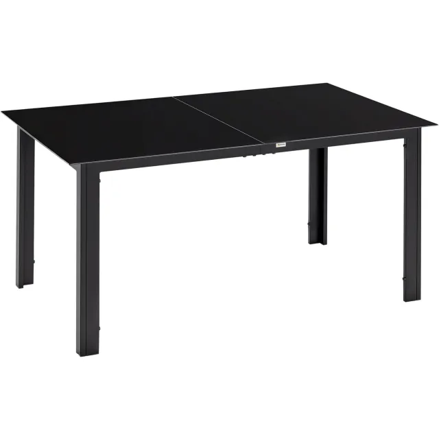 Outsunny tuintafel - aluminium - 150x90x74cm - zwart