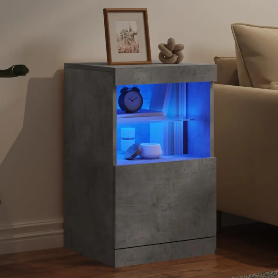 vidaXL Dressoir met LED-verlichting 41x37x67 cm betongrijs grijs, foto 3