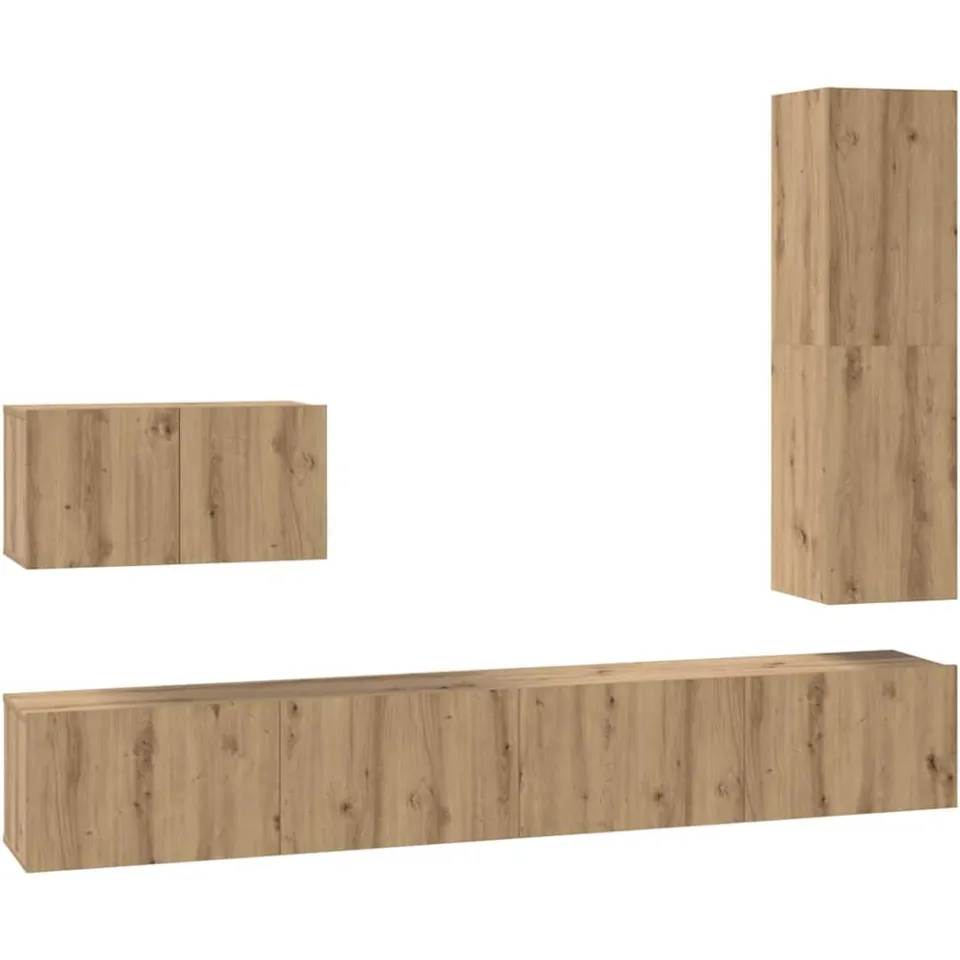 vidaXL Tv-meubelset 4 st 30,5 x 30 x 110 cm Artisan Eiken Bruin