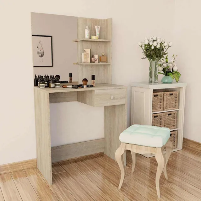 vidaXL Kaptafel 75x40x141 cm bewerkt hout eikenkleurig, foto 2