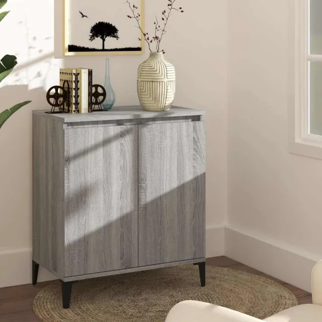 vidaXL Dressoir 60x35x70 cm bewerkt hout grijs sonoma eikenkleurig, foto 2