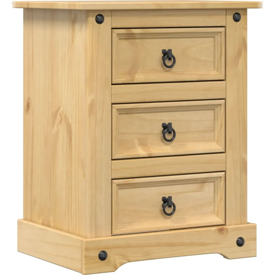 vidaXL Nachtkastje Corona 53x39x66 cm massief grenenhout bruin, foto 3
