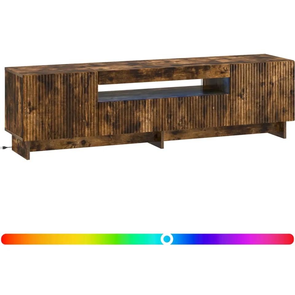 vidaXL LED tv-meubel EDE 153 x 35 x 43 cm Gerookt eiken Bewerkt hout, foto 3