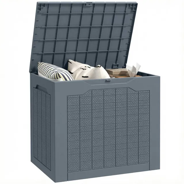 Outsunny Outdoor Opbergbox - PP - 56x41x50cm - Lichtgrijs