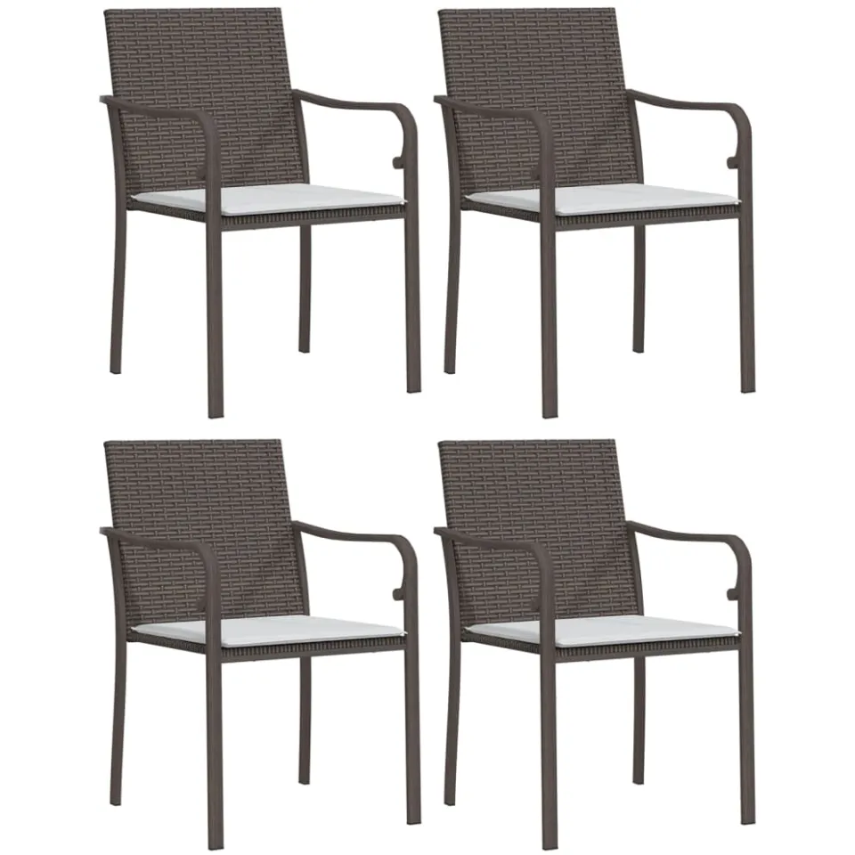 vidaXL 5-delige Tuinset met kussens poly rattan en staal, foto 3