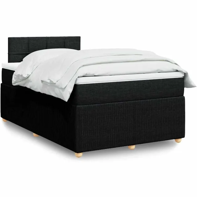 vidaXL Boxspring met matras stof zwart 120x190 cm