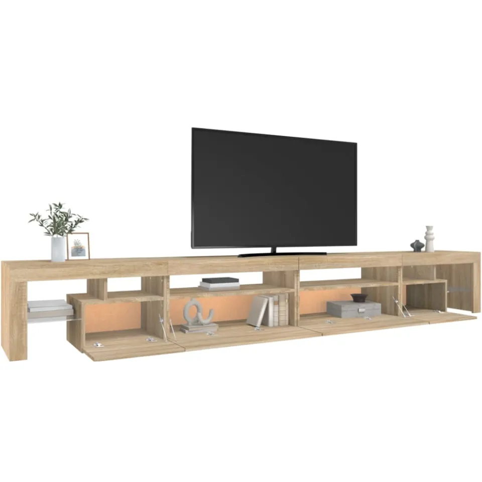 vidaXL Tv-meubel met LED-verlichting 290x36,5x40cm sonoma eikenkleurig, foto 3