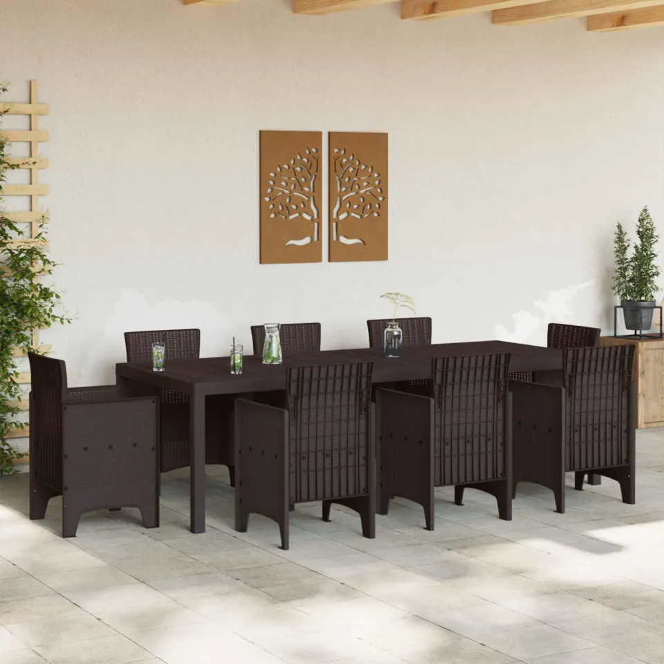 vidaXL Tuinstafel Bruin 250 x 100 x 73 cm poly rattan, foto 3