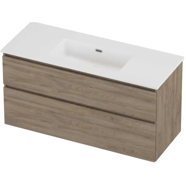 Proline Tribute Badmeubelset Porselein Elegant Enkel 120x46x62 cm Mat White Raw Oak Eiken