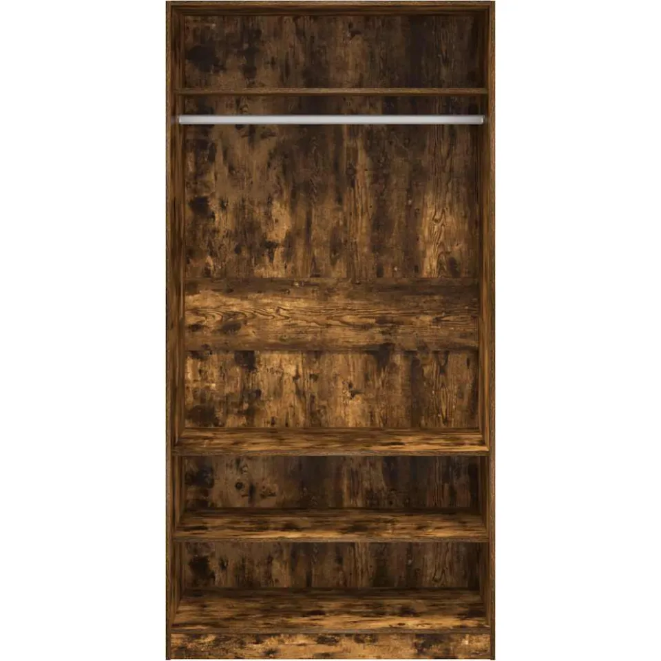 vidaXL Kledingkast 100x50x200 cm bewerkt hout gerookt eikenkleurig