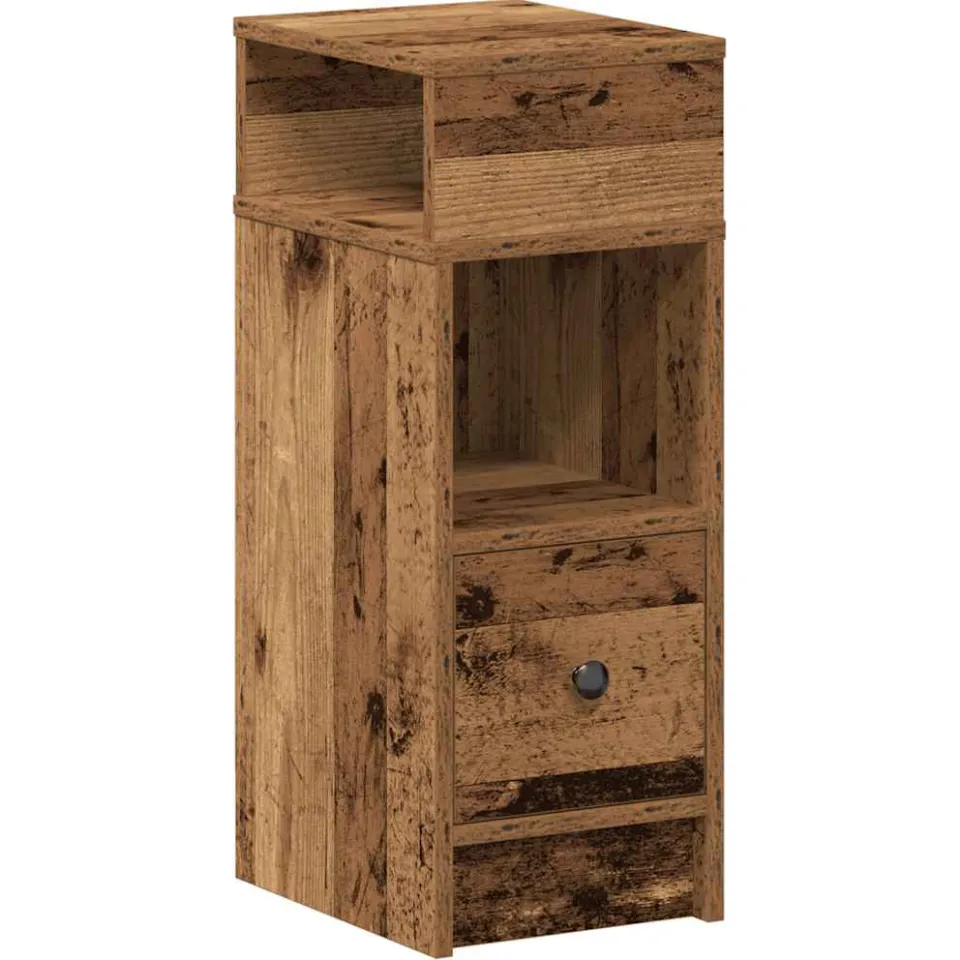 vidaXL Nachtkastje met lade 25x31x66 cm oud houtkleurig bruin, foto 3