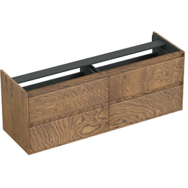 Forzalaqua Onderkast Forzalaqua Reno 160x51x60 Cm 4 Lades Softclose Eiken Castle Brown Bruin