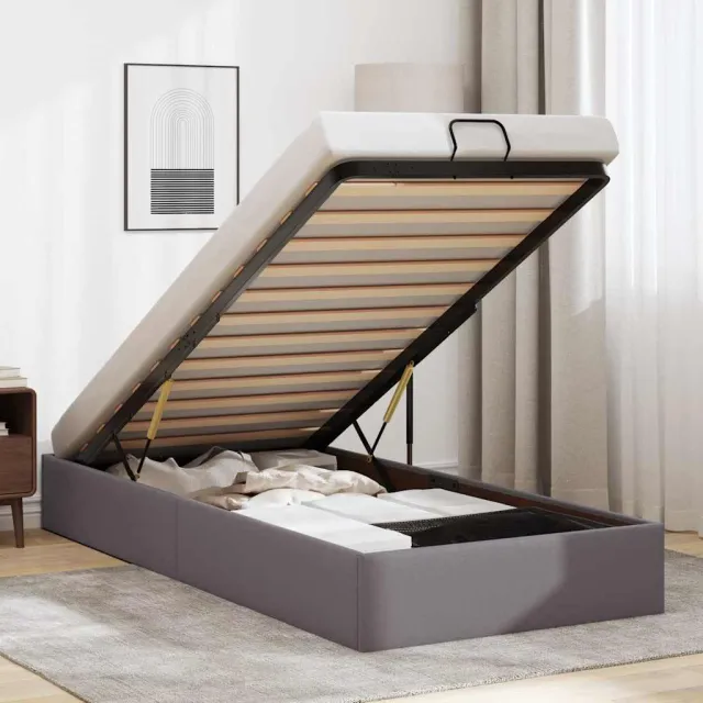 vidaXL Bedframe zonder matras 80x200 cm kunstleer grijs