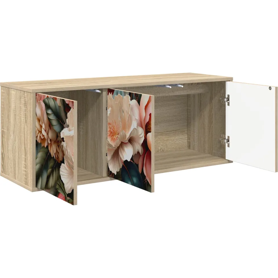 vidaXL Wandgemonteerd tv-meubel BORNE 102 x 33 x 40 cm Sonoma Eiken Bruin