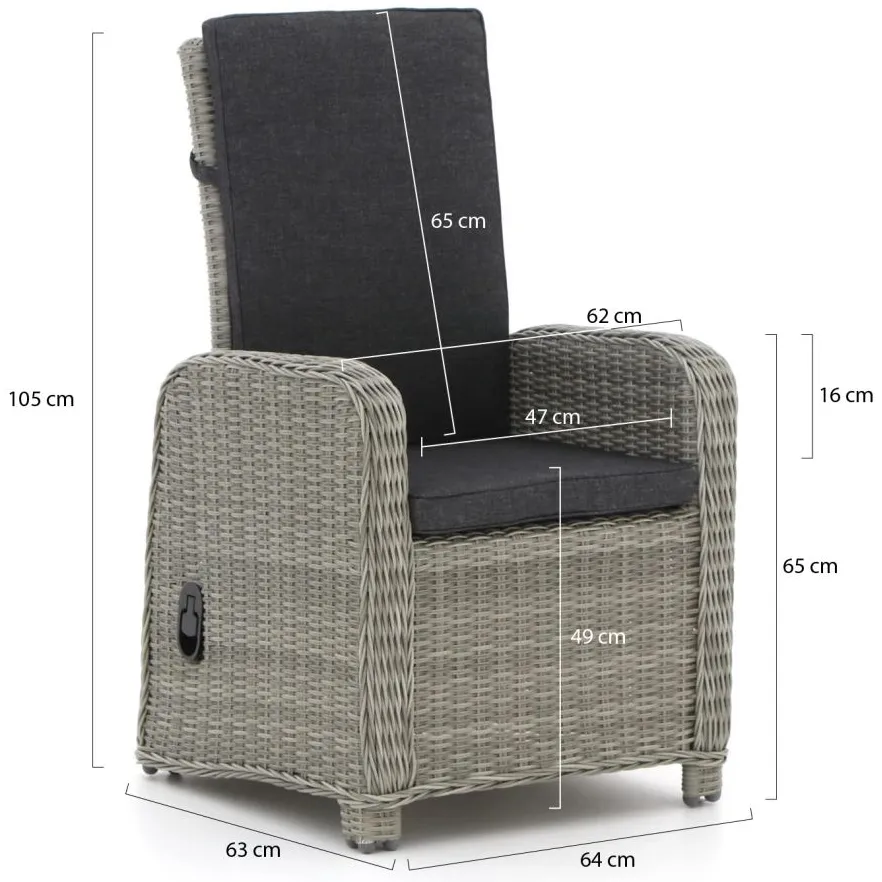 Intenso Furniture Intenso Umbria/ROUGH-Y Ellips 200cm dining tuinset 5-delig verstelbaar grijs, foto 2