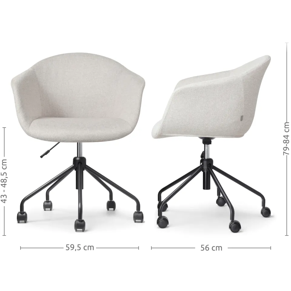 Nolon Nout-Otis bureaustoel beige - zwart onderstel, foto 3