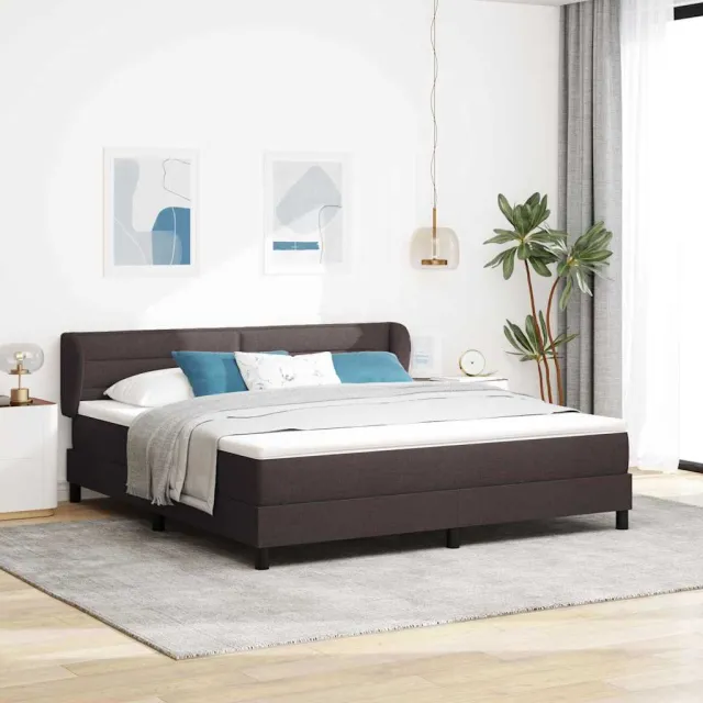 vidaXL Boxspringbed met hoofdeinde Donkerbruin 180 x 200 cm Stof