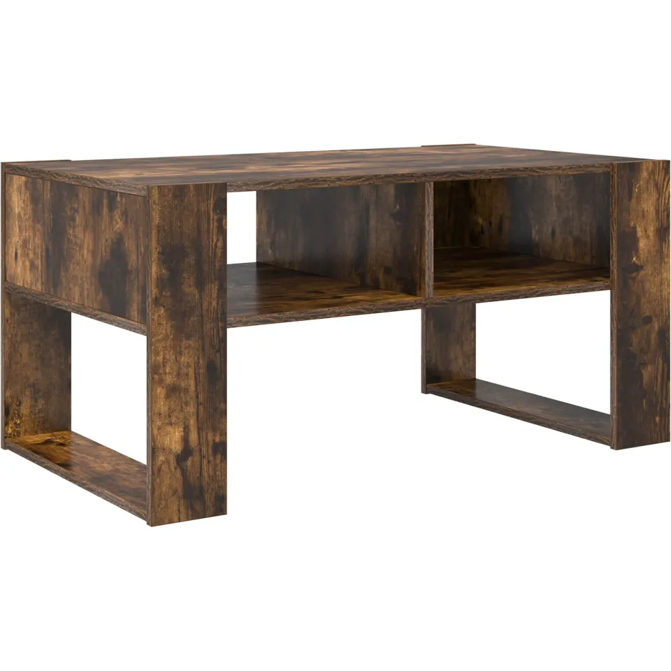vidaXL Salontafel Gerookt eiken 92 x 53 x 45 cm Bewerkt hout Bruin