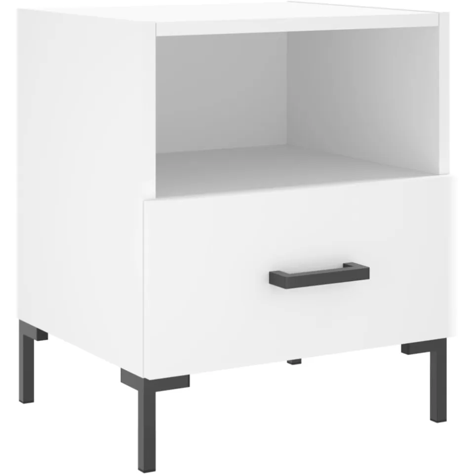 vidaXL Nachtkastjes 2 st 40x35x47,5 cm bewerkt hout wit, foto 4