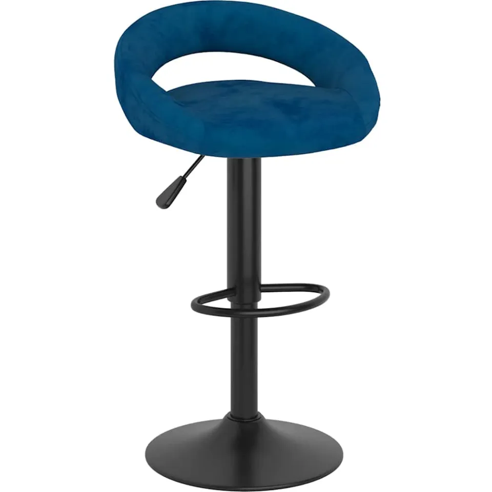 vidaXL Barkrukken 2 st fluweel blauw, foto 2