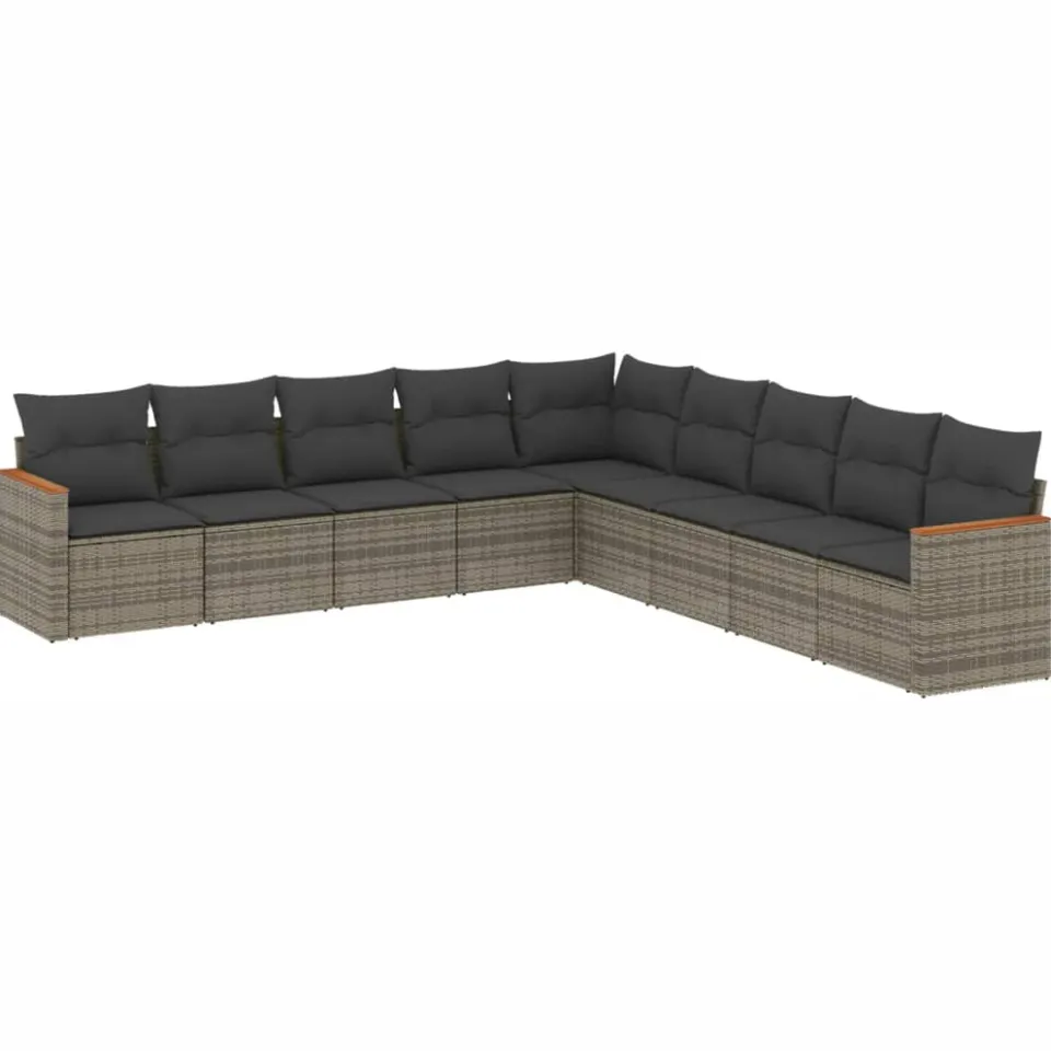 vidaXL Patio Sofa Set 9-zits Grey, foto 3