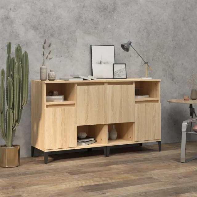 vidaXL Dressoirs 2 st 60x35x70 cm bewerkt hout sonoma eikenkleurig, foto 2