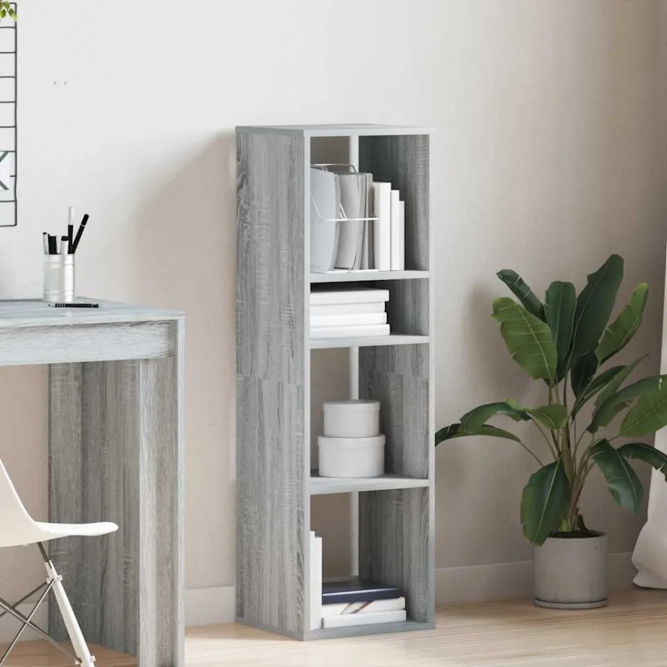 vidaXL Boekenkast 34x31x112 cm bewerkt hout grijs sonoma eikenkleurig, foto 2