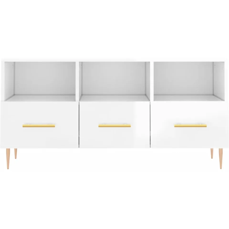 vidaXL Tv-meubel 102x36x50 cm bewerkt hout hoogglans wit