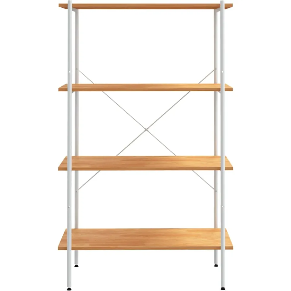 vidaXL Opbergrek 4-laags 80x40x130 cm wit en eikenkleurig