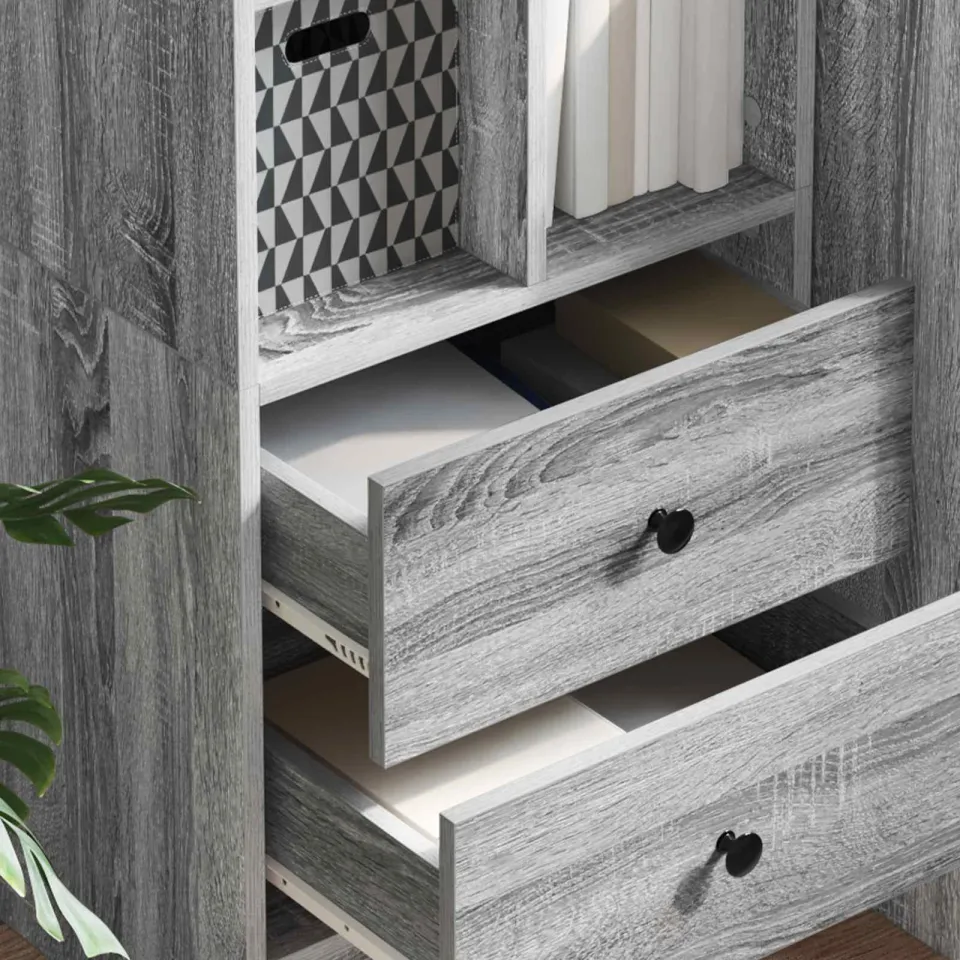 vidaXL Hoge kast met lade Grijs Sonoma 45,5 x 34 x 127 cm, foto 3