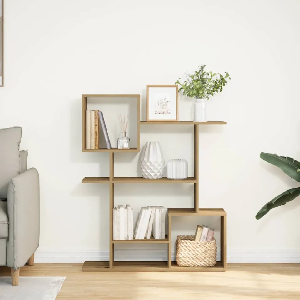 vidaXL Kamerscherm / boekenkast 92x29x112 cm hout artisanaal eiken, foto 4