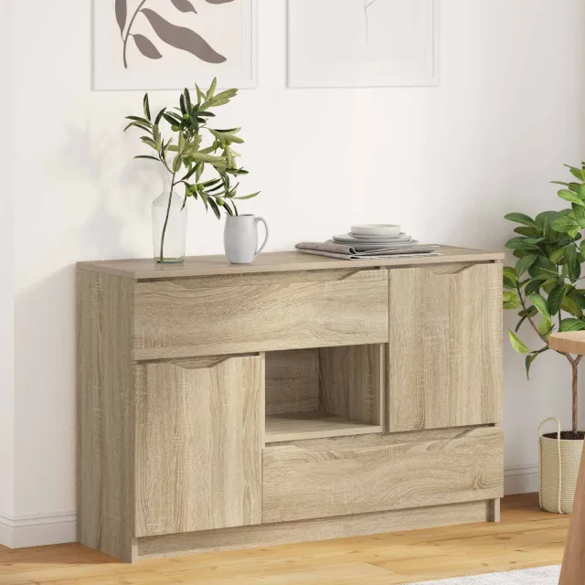 vidaXL Dressoir Sonoma Eiken 100 x 30 x 65,6 Bewerkt hout, foto 2