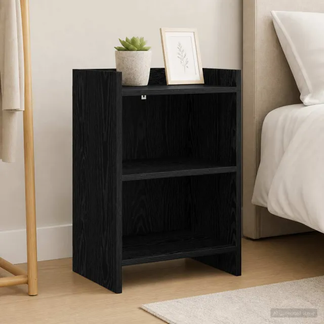 vidaXL Nachtkastjes 2 st Zwart eiken 40 x 30 x 60 cm Bewerkt hout, foto 4