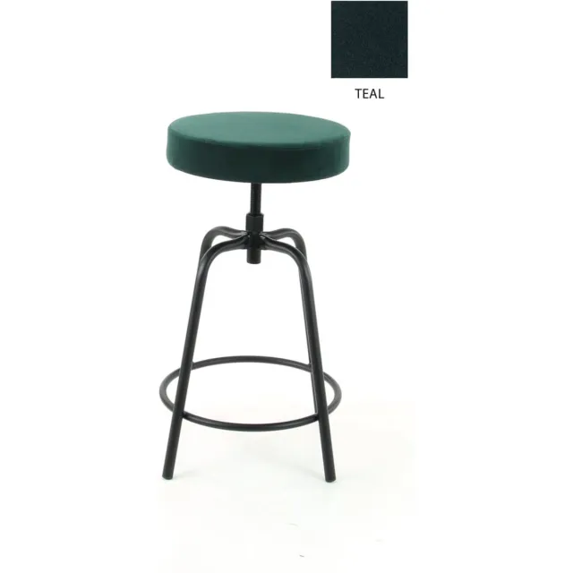 Workliving Barkruk Laag Rond - Velvet Teal - 60-68 CM Velvet Earth Teal