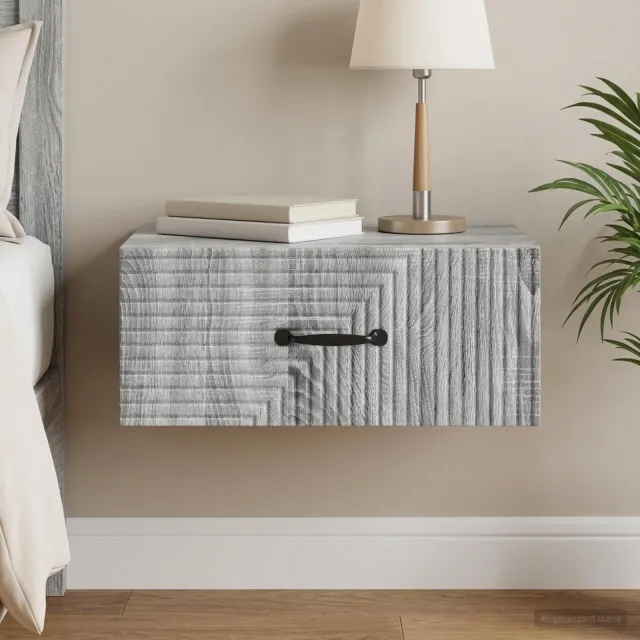 vidaXL Wandbeugel Bedkast Grijs sonoma 49 x 34,5 x 20 cm Bewerkt hout, foto 2