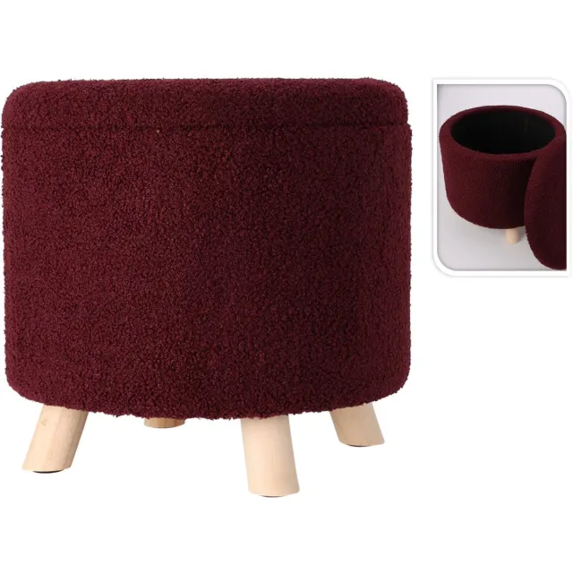 Home & Styling Opbergkruk Teddy Ø37xH40cm - Wijnrood Groen