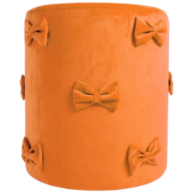 Mars & More Strik Poef fluweel oranje 35x35x40cm