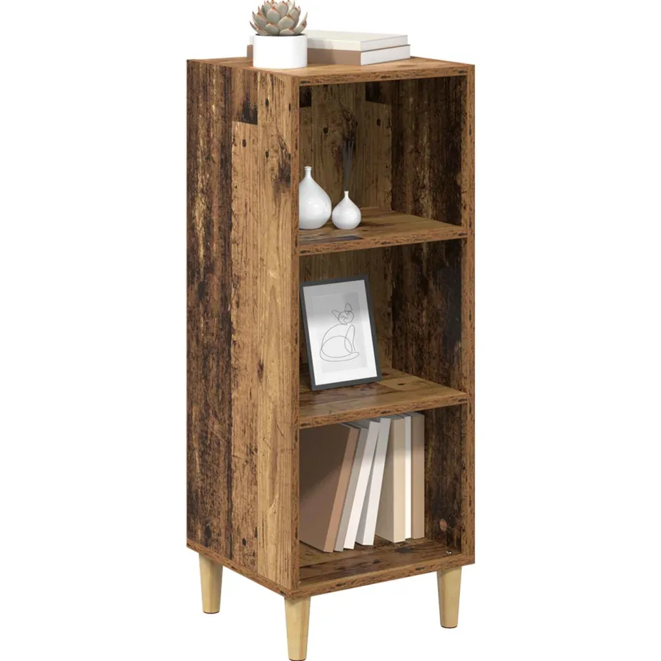 vidaXL Dressoir Oudhout 34,5 x 32,5 x 90 cm Bewerkt hout Bruin