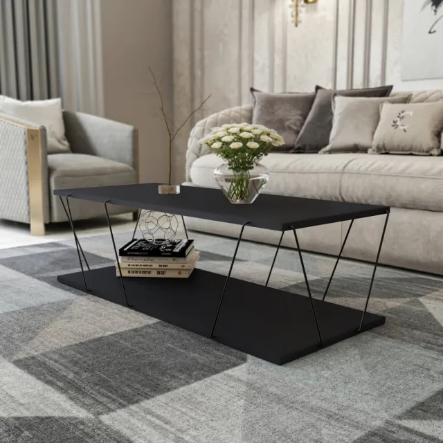 Skye Decor Stijlvolle Salontafel - Antraciet & Zwart - 120x30x50cm - Duurzaam Melamine