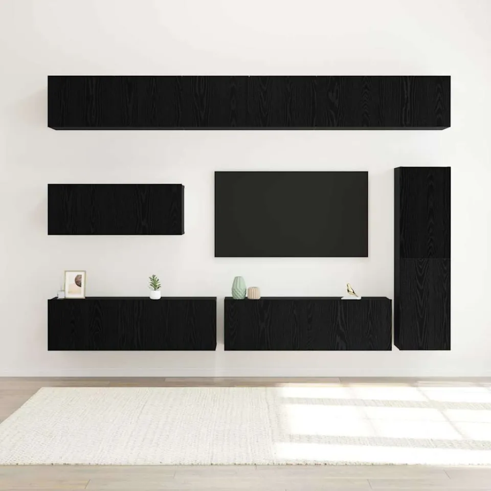 vidaXL TV Cabinet Set 7 st 30,5 x 30 x 110 cm Zwart Eiken, foto 3