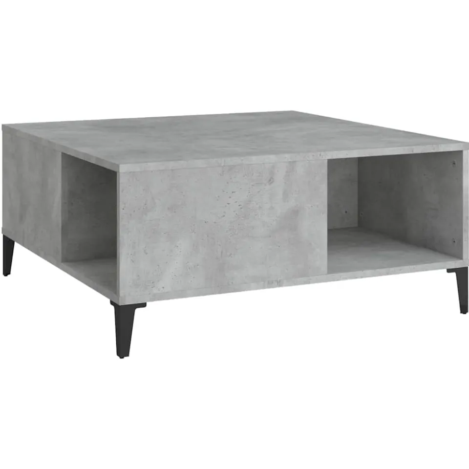 vidaXL Salontafel 80x80x36,5 cm bewerkt hout betongrijs grijs, foto 4